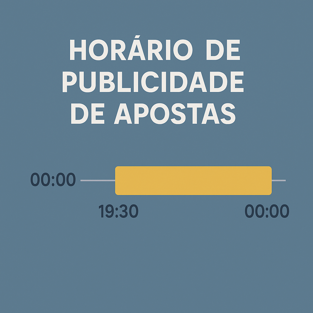 Linha do tempo mostrando janela de publicidade de apostas entre 19h30 e 0h00